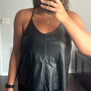 Banana Republic Faux Leather top